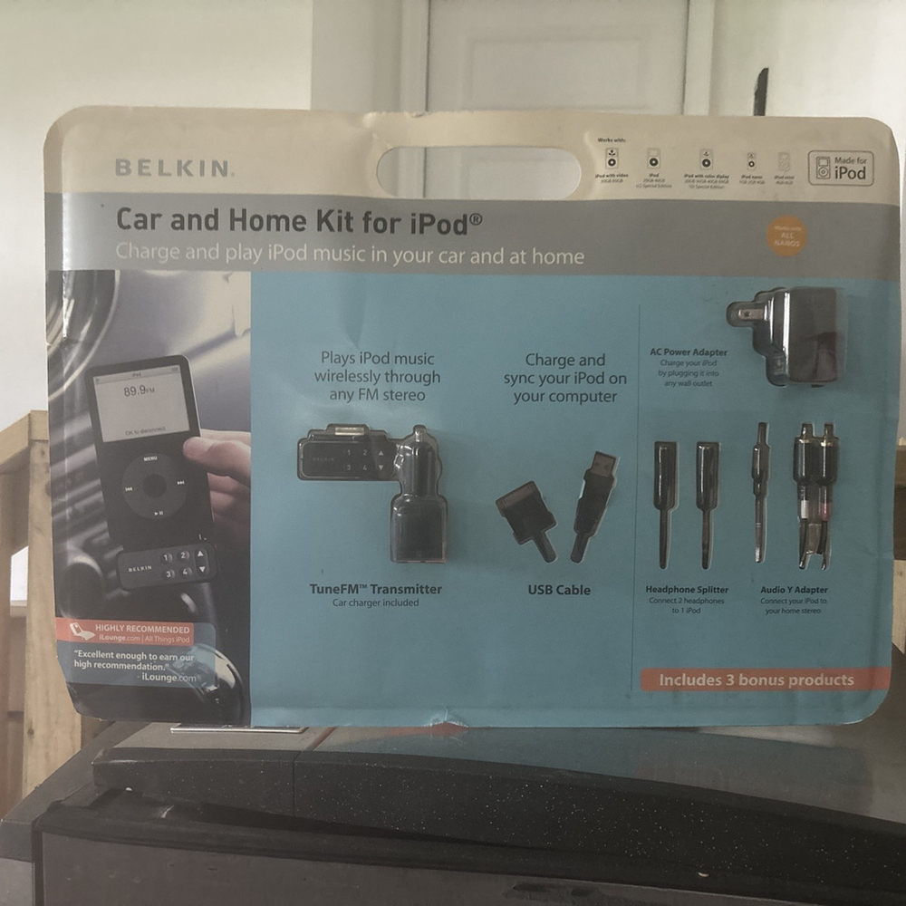 Belkin Car & Home Kit for iPod NEW Sealed.